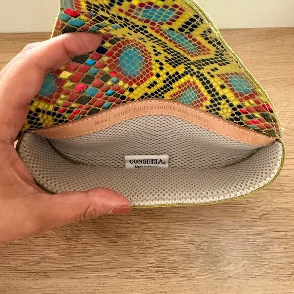 *Limited Edition* Consuela Neon Suede Sunglass Case w Laminated Snake Texture - Picture 6 of 6